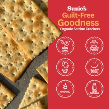 Suzie's Organic Saltines Crackers with Olive Oil - Healthy Snack
