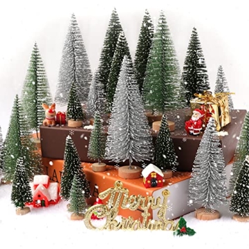 Mini Christmas Trees Set for Holiday Decor & Crafts
