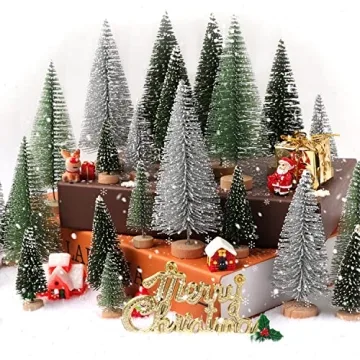 Mini Christmas Trees Set for Holiday Decor & Crafts