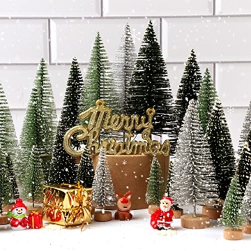 Mini Christmas Trees Set for Holiday Decor & Crafts