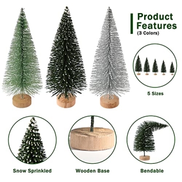 Mini Christmas Trees Set for Holiday Decor & Crafts