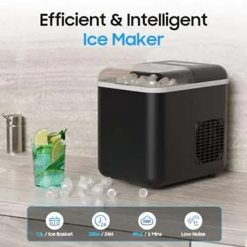 CSIHOP Countertop Ice Maker with App & Voice Control, 9 Bullet Cubes in 6 Mins, Self-Cleaning, Compa...