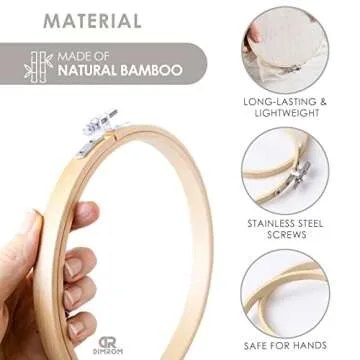 6Pcs Wooden Embroidery Hoops for Quilting and Crafts