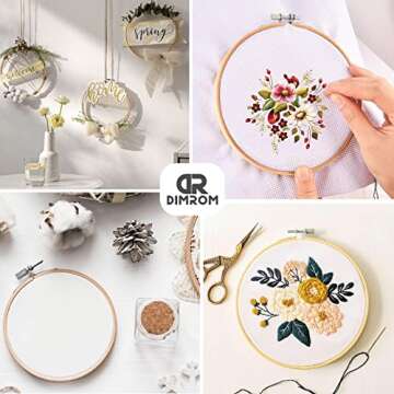 6Pcs Wooden Embroidery Hoops for Quilting and Crafts