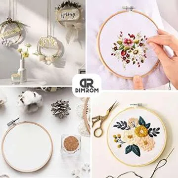6Pcs Wooden Embroidery Hoops for Quilting and Crafts