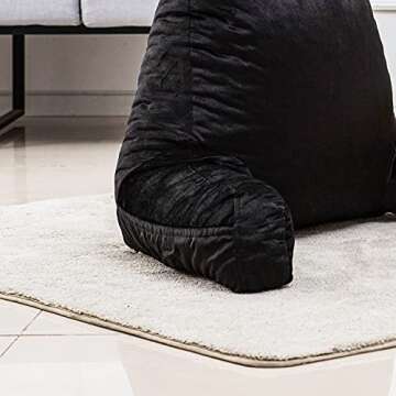 ALEGTER Reading&Bed Rest Pillow with Support Arms,Back,Pregnancy Lumbar,Head Neck Coccyx Lower Support Cushion,Memory Foam,Perfect for Adults Teens, and Kids Reading/Watching TV/Sitting Up in Bed