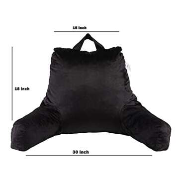 ALEGTER Reading&Bed Rest Pillow with Support Arms,Back,Pregnancy Lumbar,Head Neck Coccyx Lower Support Cushion,Memory Foam,Perfect for Adults Teens, and Kids Reading/Watching TV/Sitting Up in Bed