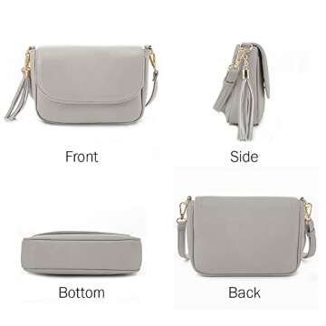 EVVE Small Crossbody Bag for Women Trendy Vegan Leather Flap Saddle Purses with Adjustable Shoulder ...