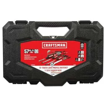 CRAFTSMAN 57 Piece Mechanics Tool Set/Home Tool Set (CMMT99447)