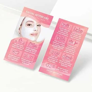 Havongki - 100 Pack - 2 x 3.5" Premium Facial Aftercare Instructions Cards Care PMU Supplies for Professional Esthetician - FA02A100_N