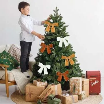 TONIFUL Velvet Ribbons Set, 1" x 30Yd, Khaki, Brown, White, 3 Colors, 10Yd/roll, for Christmas Wreath Decoration Handmade Craft Ornaments Gift Wrapping Bow Making & Valentine's Day Bouquet Wrap