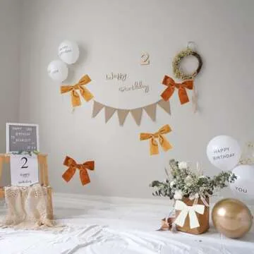 TONIFUL Velvet Ribbons Set, 1" x 30Yd, Khaki, Brown, White, 3 Colors, 10Yd/roll, for Christmas Wreath Decoration Handmade Craft Ornaments Gift Wrapping Bow Making & Valentine's Day Bouquet Wrap