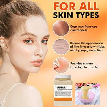 POZTL Jelly Mask Powder for Facials, Turmemic Anti-Wrinkel Remove Acne Jelly Face Mask, Professional Peel Off Hydro Face Mask Powder for Fight Fine Lines, Uneven Skin Tone,DIY SPA 23 FLOZ