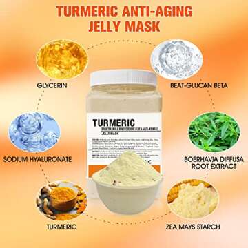 POZTL Jelly Mask Powder for Facials, Turmemic Anti-Wrinkel Remove Acne Jelly Face Mask, Professional Peel Off Hydro Face Mask Powder for Fight Fine Lines, Uneven Skin Tone,DIY SPA 23 FLOZ