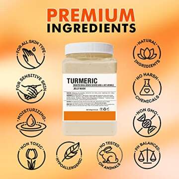 POZTL Jelly Mask Powder for Facials, Turmemic Anti-Wrinkel Remove Acne Jelly Face Mask, Professional Peel Off Hydro Face Mask Powder for Fight Fine Lines, Uneven Skin Tone,DIY SPA 23 FLOZ