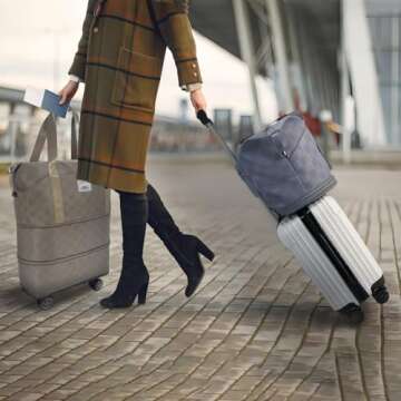 Expandable Duffel Bag with Rolling Wheels for Travel