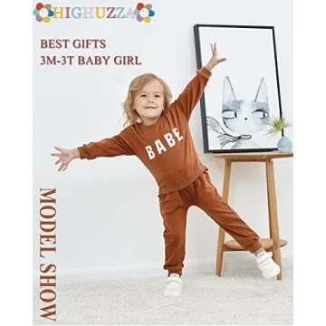 HIGHUZZA Baby girl clothes 6-12 month girl clothes newborn infant girl clothes baby girls sweatshirt...