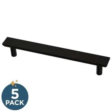 Franklin Brass Simple Chamfered (10-Pack) Cabinet Handles 5-1/16' Hole Center Matte Black Kitchen Dr...