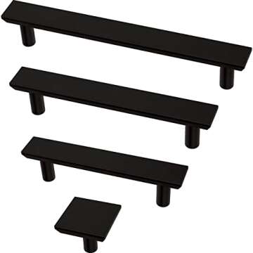 Franklin Brass Simple Chamfered (10-Pack) Cabinet Handles 5-1/16' Hole Center Matte Black Kitchen Drawer Pulls Dresser, Furniture Hardware P40846K-FB-C