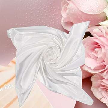 EIysee 35 x 35 Women's Fashion Pattern Large Square Silk Like Hair Scarf Head Sleeping Wrap Satin Ne...