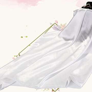 EIysee 35 x 35 Women's Fashion Pattern Large Square Silk Like Hair Scarf Head Sleeping Wrap Satin Neck Bandana for Gift (pure white)…