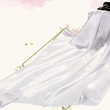 EIysee 35 x 35 Women's Fashion Pattern Large Square Silk Like Hair Scarf Head Sleeping Wrap Satin Neck Bandana for Gift (pure white)…