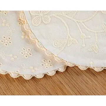 GZMM Baby Bib For Girls,Reversible Waterproof Handmade Natural Cotton Baby Drool Bib 0-12 months 2 Pack (off-white color A, 0-12 months)