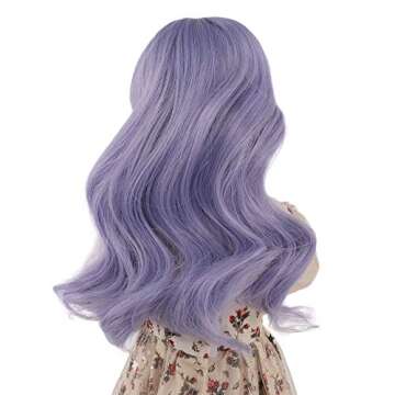 MUZIWIG 1/3 BJD Doll Wig Light Blue Ombre