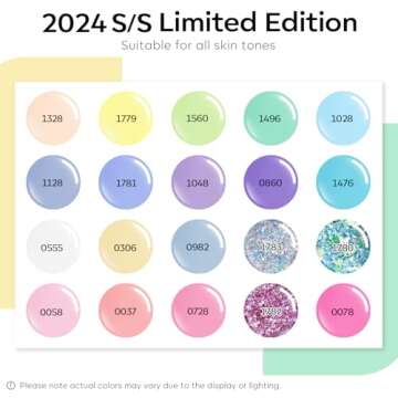 Modelones 24Pcs Gel Nail Polish Set, 20 Colors 7ML Gel Polish Set with Glitter & Glossy & Matte Gel Top + Base Coat Macaron Colors, 2024 Gel Polish Kit Trendy Nail Art