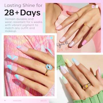 Modelones 24Pcs Gel Nail Polish Set, 20 Colors 7ML Gel Polish Set with Glitter & Glossy & Matte Gel Top + Base Coat Macaron Colors, 2024 Gel Polish Kit Trendy Nail Art