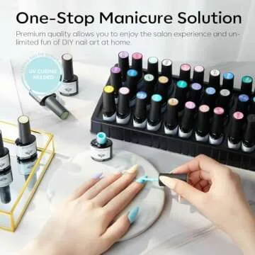 Modelones 24Pcs Gel Nail Polish Set, 20 Colors 7ML Gel Polish Set with Glitter & Glossy & Matte Gel Top + Base Coat Macaron Colors, 2024 Gel Polish Kit Trendy Nail Art