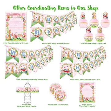 Peter Welcome Baby Banner - Rabbit Baby Shower Decoration