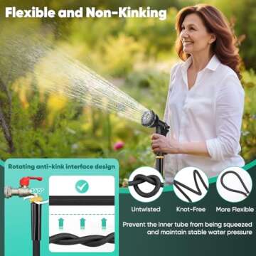 Lipoliftco 100FT Garden Hose - Lightweight, Leak-Proof, Durable