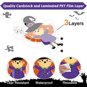 Halloween Classroom Bulletin Board Decorations Halloween Cutouts Trick or Treat Pumpkin Bat Witch Ghost Castle Cut-outs for Holiday School Classroom Decor