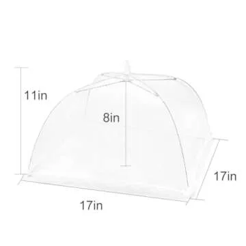 (6 Pack) Omont Pop-Up Food Cover Tents, 17 Inch X17 Inch Food Mesh Cover, Reusable and Collapsible Outdoor Picnic Food Cover Net,Suit for Parties Picnics,BBQs