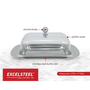 ExcelSteel # Stainless Steel Butter Dish