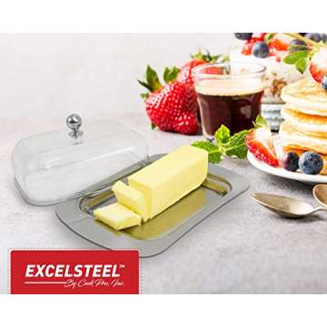 ExcelSteel # Stainless Steel Butter Dish