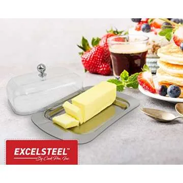 ExcelSteel # Stainless Steel Butter Dish