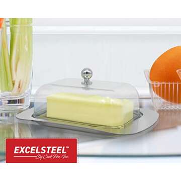 ExcelSteel # Stainless Steel Butter Dish