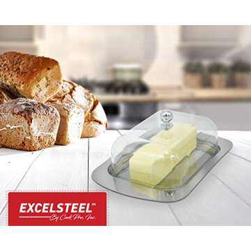 ExcelSteel # Stainless Steel Butter Dish