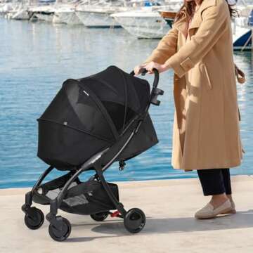 Beberoad Love Universal Stroller Sunshade & Mosquito Net 2-in-1 Stroller Cover UV Protection with 2-...