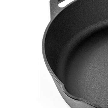 Pre-Seasoned Cast Iron Skillet 12.5 inch with (FREE) 8 inch Pan - Ultimate Heavy Duty Professional Restaurant Chef Quality Pre Seasoned Pan Cookware Set - Great For Frying, Saute, Cooking Pizza & More