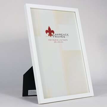 Lawrence Frames White Wood Picture Frame, Gallery Collection, 8 by 12-Inch, White