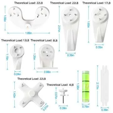 Picture Hanging Kit - 62PCS Non-Damage Wall Hooks