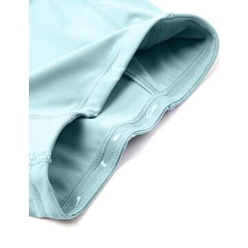 CRZ YOGA Women's Mid Waisted Pleated Tennis Skirts Golf Athletic Workout Running Sports Skorts Light Grayish Blue Small