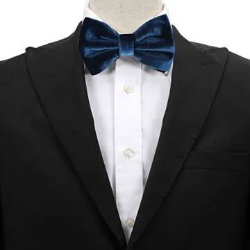 iHomor Men's Velvet Bow Tie Many Colors (light blue)