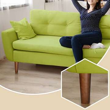 AORYVIC Furniture Leg Sofa Legs Replacement Wood 8 inch Mid Century Dresser Legs with 5/16 inch Bolt...