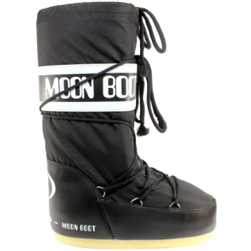 Moon Boot Womens Tenica Original Winter Snow Waterproof Nylon Snow Boots - Black - 3-6.5