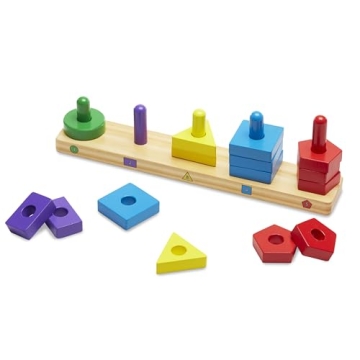 Melissa & Doug Wooden Stack Sort Board Educational Toy 2+