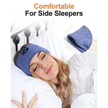 Fulext Sleep Headphones Bluetooth Headband, Long Time Play & Sports Headphones